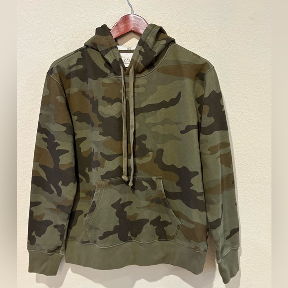 J.Crew Vintage Fleece Pullover Hoodie – Camo Print – Size Small - Picture 1 of 11